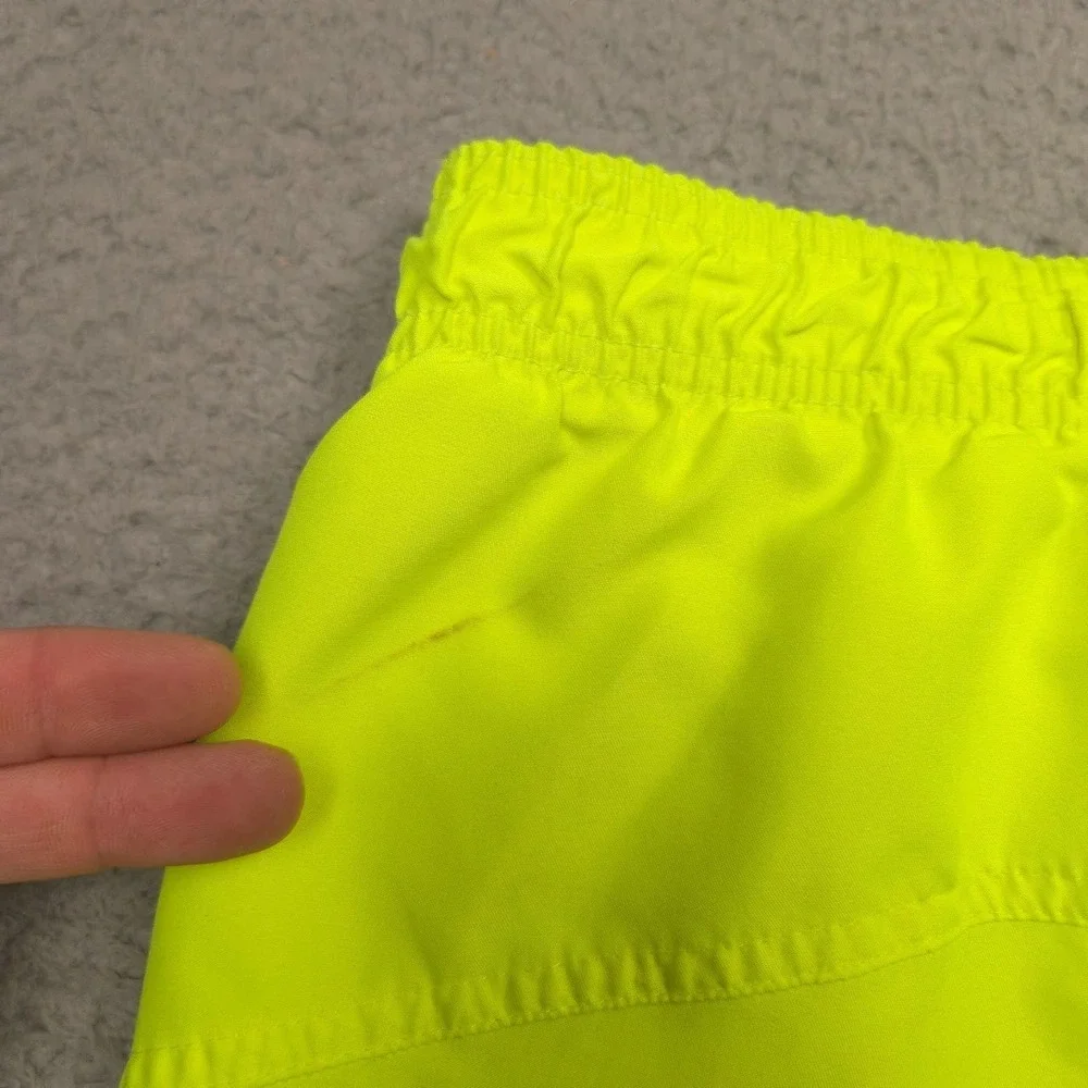 Nike Swim Trunks Mens XL Neon Yellow Elastic Waist Drawstring Pockets